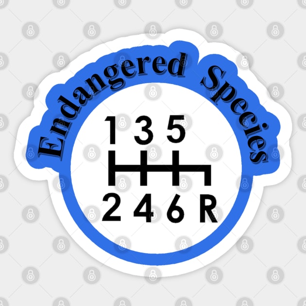 Endangered Species gear shift logo Sticker by etihi111@gmail.com